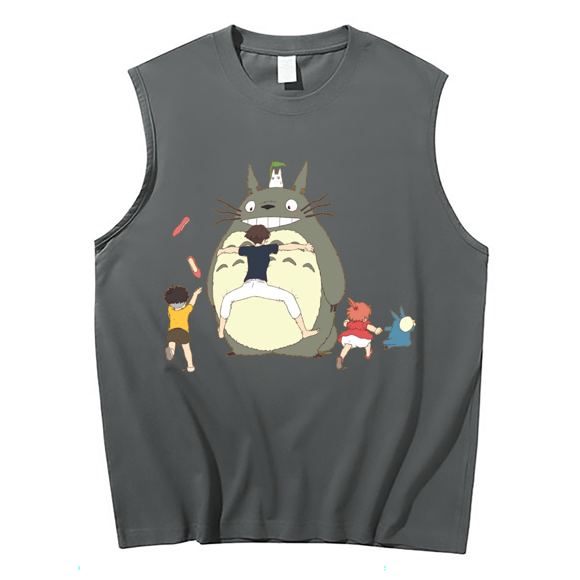 （画像用） となりのトトロ 草壁メイ 草壁サツキ My Neighbor Totoro Satsuki Kusakabe Mei Kusakabe コットン100％タンクトップ（フロントプリント）